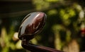 Brown looking mirror of a luxurious car unique photo