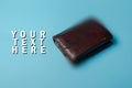 brown leather wallet with copy space Royalty Free Stock Photo