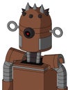 Brown Mech With Dome Head And Black Cyclops Eye And Three Spiked