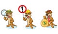 Brown Meerkat Mascot with money