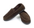 Brown men's slippers Royalty Free Stock Photo