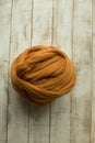 Brown merino wool ball Royalty Free Stock Photo