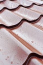 Brown metal roof tiles