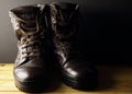 BROWN MILITARY LEATHER BOOTS