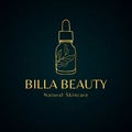 Golden Beauty Luxury Elegant Minimalist Skincare Logo Design