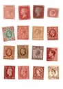 Brown mint vintage postage stamps from the United Kingdom.