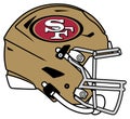 The brown modern helmet of the San Francisco 49ers American football team Royalty Free Stock Photo