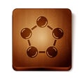 Brown Molecule icon isolated on white background. Structure of molecules in chemistry, science teachers innovative Royalty Free Stock Photo