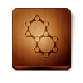 Brown Molecule icon isolated on white background. Structure of molecules in chemistry, science teachers innovative Royalty Free Stock Photo