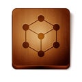 Brown Molecule icon isolated on white background. Structure of molecules in chemistry, science teachers innovative Royalty Free Stock Photo