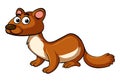 Brown mongoose on white background