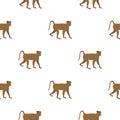 Brown monkey pattern seamless Royalty Free Stock Photo