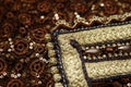 Brown Moroccan Caftan embroidery details Royalty Free Stock Photo
