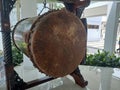 Brown mosque drum commonly used in mosques for notification of prayer times