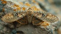 Brown moth perched on wall Royalty Free Stock Photo