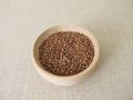 Brown mountain lentils in a bowl Royalty Free Stock Photo
