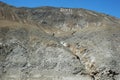 Brown mountains and blue sky in the Tibetan landscape