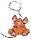 Brown mouse is asleep and about something dreams