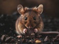 A brown mouse eating chocolate. Generative AI