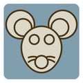 Brown mouse head, icon Royalty Free Stock Photo