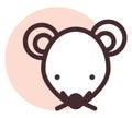 Brown mouse head, icon Royalty Free Stock Photo