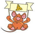 Brown mouse lies and keeps transporant Royalty Free Stock Photo
