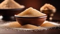 Muscovado sugar in brown bowl Royalty Free Stock Photo
