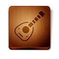 Brown Musical Instrument Lute Icon Isolated On White Background. Arabic, Oriental, Greek Music Instrument. Wooden Square
