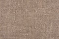 Brown natural canvas rough rustic fabric texture.