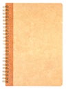 Brown notebook on white background. Royalty Free Stock Photo