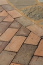 Brown, orange, and gray brick and stone walkway Royalty Free Stock Photo