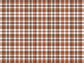 Brown, orange, and white plaid