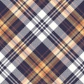 Brown, orange, yellow tartan plaid pattern. Seamless autumn winter check plaid for skirt, flannel shirt, or other fashion.