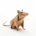 Intricate Minimalism: A Brown Origami Rat In Meticulous Precisionist Style