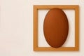 The brown oval extends beyond the frame. Space for text. Royalty Free Stock Photo