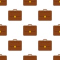 Brown Overnight Bag Icon Seamless Pattern