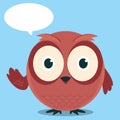 Brown owl said cartoon Royalty Free Stock Photo