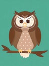 brown owl sitting on a branch Royalty Free Stock Photo