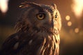 Brown Owl with Yellow Eyes, Generative Ai