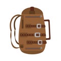 Brown packback travel bag tourist Royalty Free Stock Photo