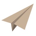 Brown paper airplane icon, vector illustration Royalty Free Stock Photo