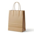 A brown paper bag with handles on a white background Royalty Free Stock Photo