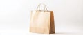 Brown Paper Bag with Handles on White Background Royalty Free Stock Photo