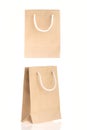 Brown paper bag, isolated on white background Royalty Free Stock Photo