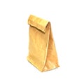 Brown paper bag isolated on white background with clipping path Royalty Free Stock Photo