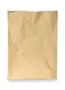 Brown paper bag isolated on white background. Clipping path include in this image Royalty Free Stock Photo