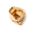 Brown Paper Bag Isolated, Wrinkled Paperbag, Kraft Paper Bag