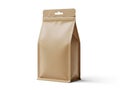 A brown paper bag standing upright with a flat base and sealed top Royalty Free Stock Photo