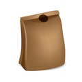 Brown paper bag with sticker on folded part