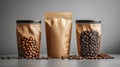 Brown Paper Bags with Chocolate and Peanut Cereal Royalty Free Stock Photo